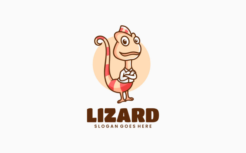 Hagedis Cartoon Logo Stijl