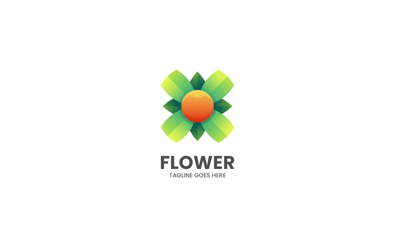 Logo colorato sfumato fiore 6