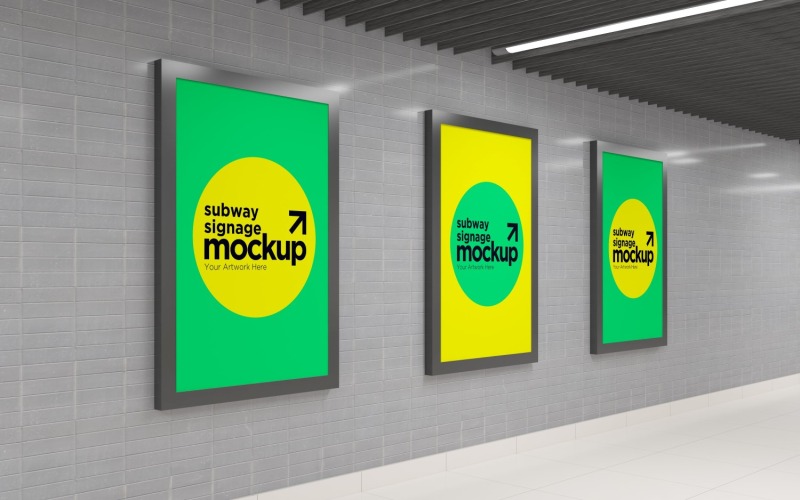 Mockup di segno della metropolitana tre 07