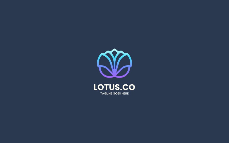 Stile del logo dell'arte della linea del loto