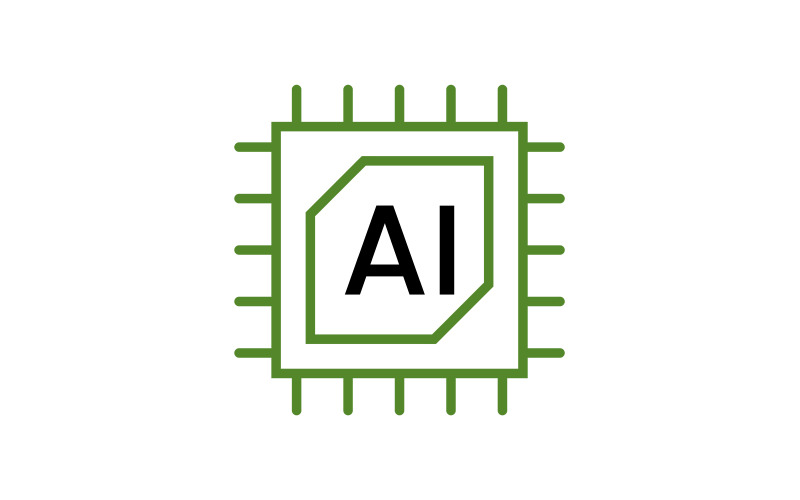 AI Minimal Tech Chip Logo gebrauchsfertiges Design