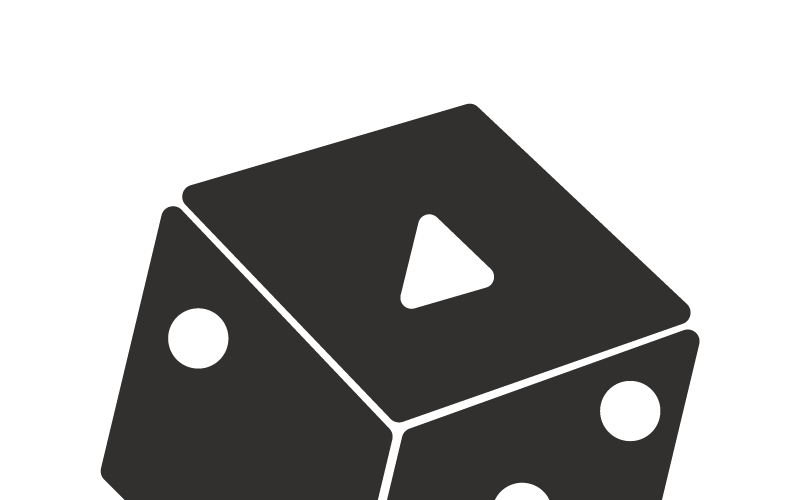 Design de logotipo de empresa de cassino de apostas online com ícone de dados