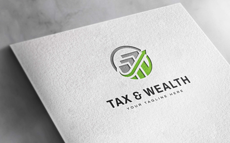 Logo daně a bohatství nebo logo financí