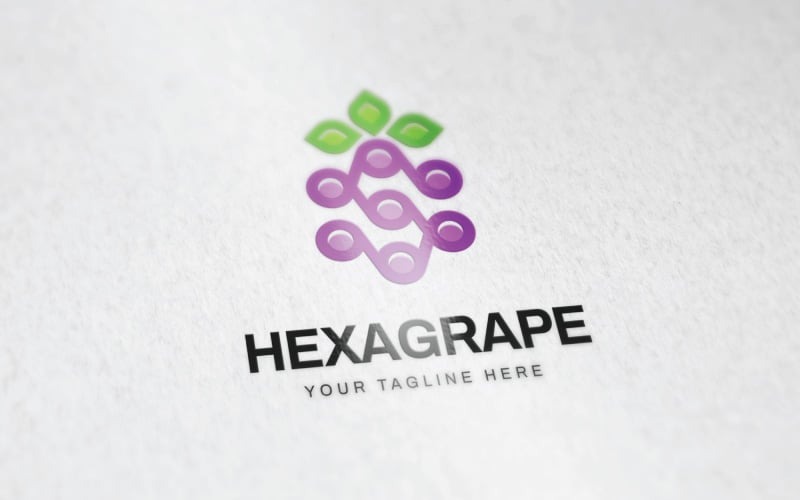 Logo de raisin hexagonal ou logo de raisin