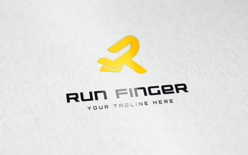 Logo písmeno R nebo logo Run Finger