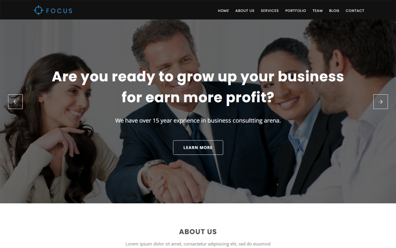 Modèle de site Web d'agence de marketing numérique Focus