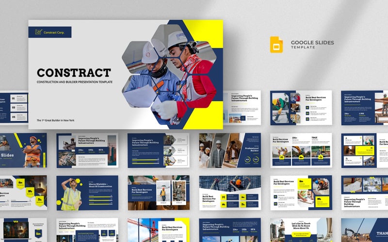 Contrato - modelo de slides do Google para construção e engenharia
