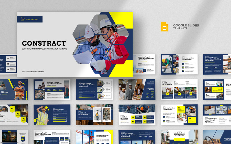 Contrato - Plantilla de diapositivas de Google de construcción e ingeniería