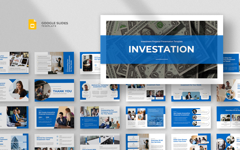 Investasion - Google Slides-sjabloon voor financieel bedrijf