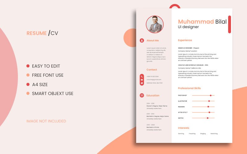 Modèle de CV Word modifiable moderne et créatif