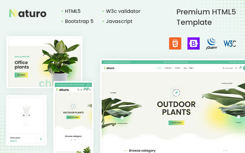 Naturo - Bitki ve Dış Mekan HTML5 Şablonu