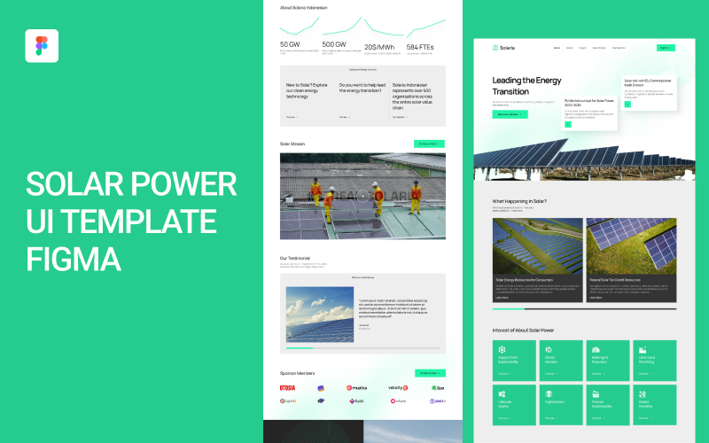 Solar Power UI sablon Figma
