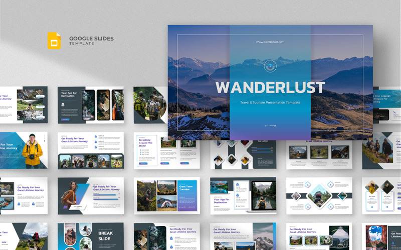 Wanderlust - Modèle Google Slides de voyage d'aventure