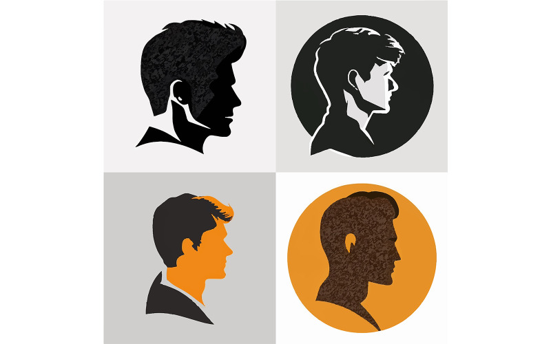 Ställ in faktiska minimalistisk profilillustration vektor