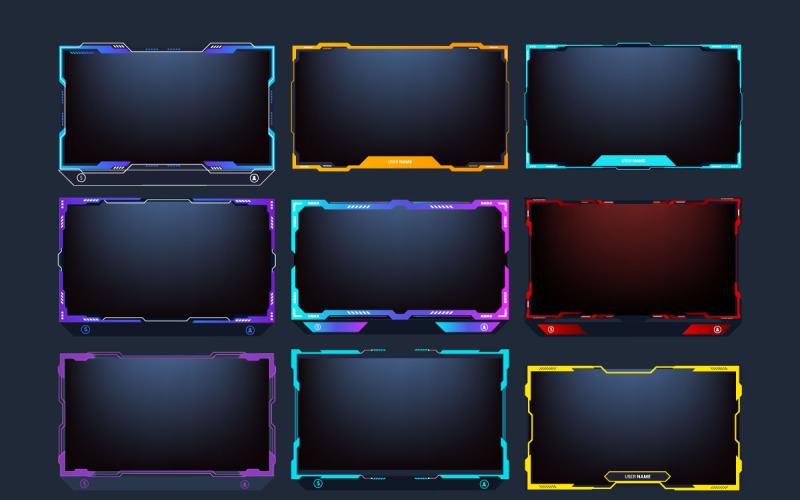 Coleção de design de borda de jogo online