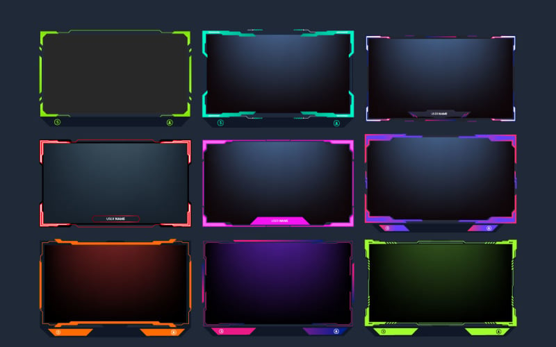 Free customizable Twitch webcam overlay templates