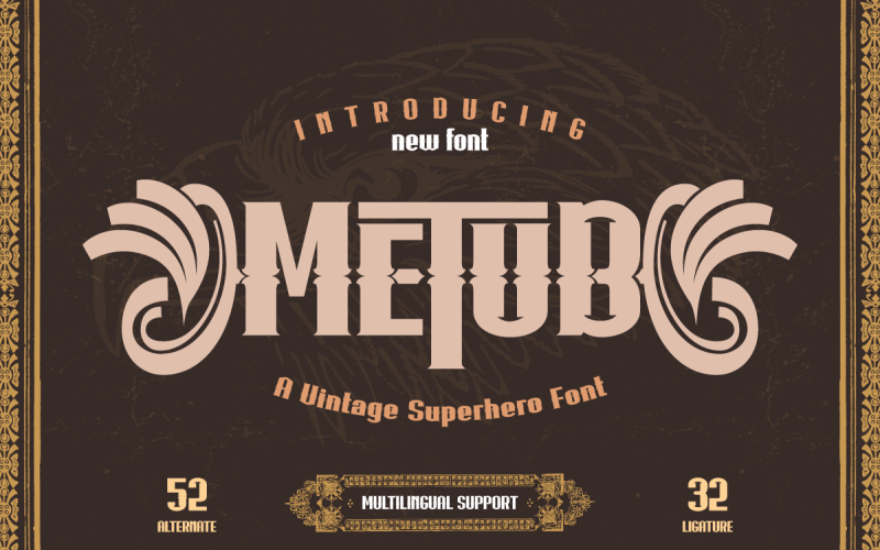 Metub – Zobrazení písma hrdiny