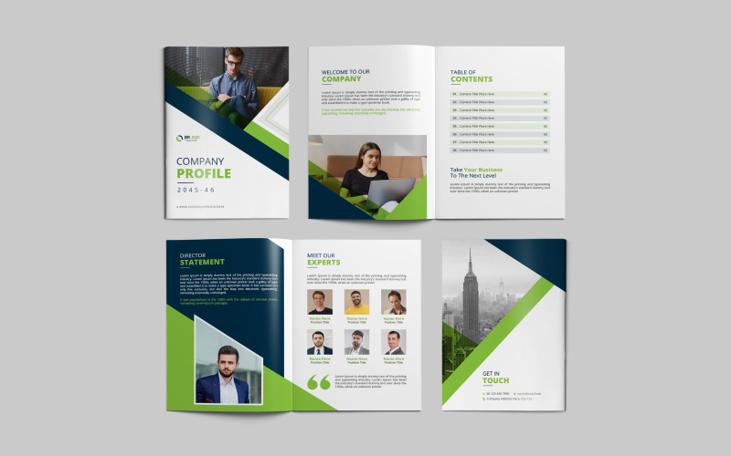Bifold Brochure Design Template Green - TemplateMonster
