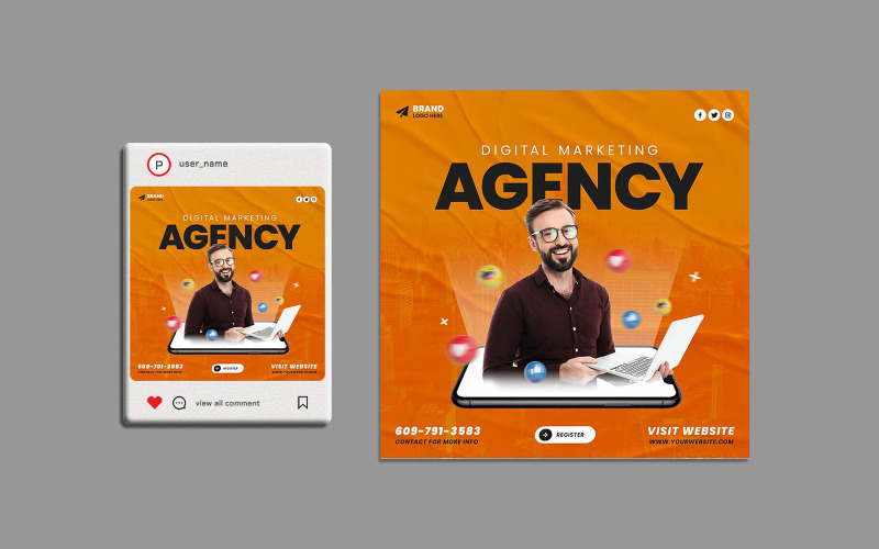 Free Digital Marketing Agency Instagram Post Template