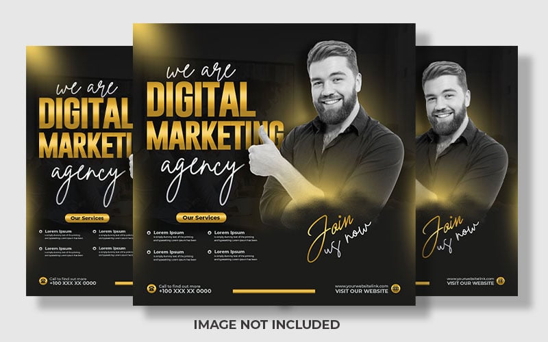 Gold And Black Digtal Marketing Social Media Post