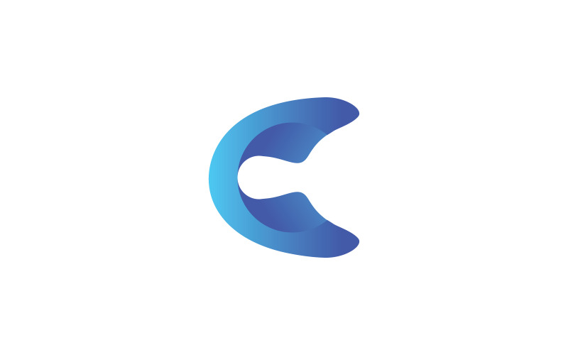 Logo de la lettre C, logo de chat C, modèle de logo de lettre moderne, lettre C
