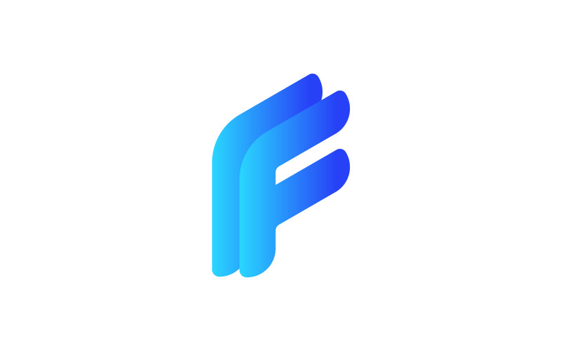 Logo della lettera F, logo moderno F, modello di logo della lettera moderna