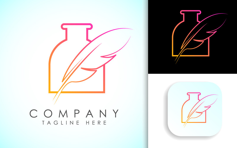Tüy logosu tasarım vektör şablonu2