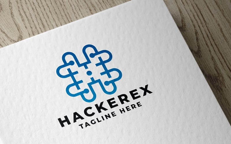 Hackerex 字母 H Pro 徽标模板