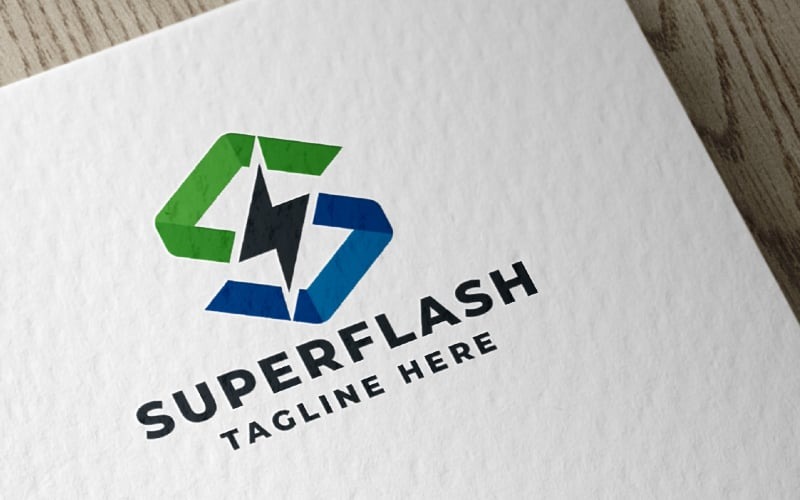 Modello di logo Super Flash lettera S Pro
