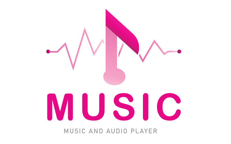 Modelo de logotipo de música criativa - logotipo de música