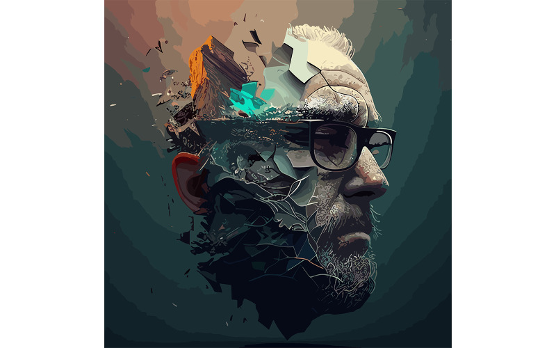 Nolan Dominick Art Gezicht Illustratie Vector