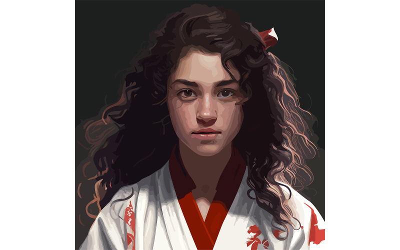 Paz Samara Judo Kimono Ilustración Vector