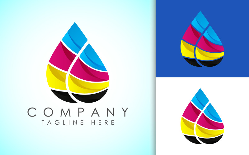 Plantilla de diseño de logotipo de impresión digital4