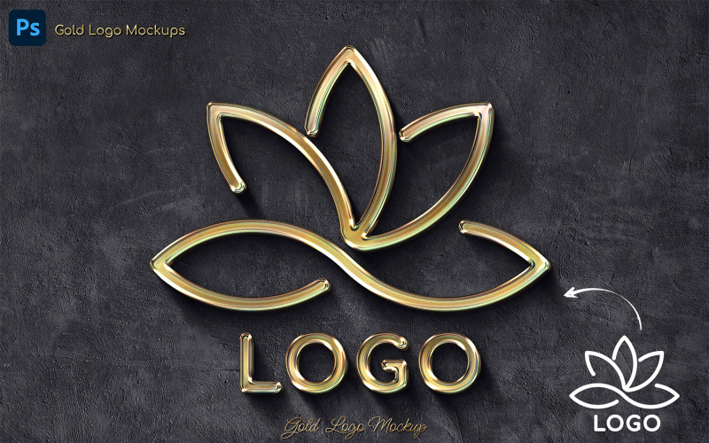 Testo logo oro ed effetti logo