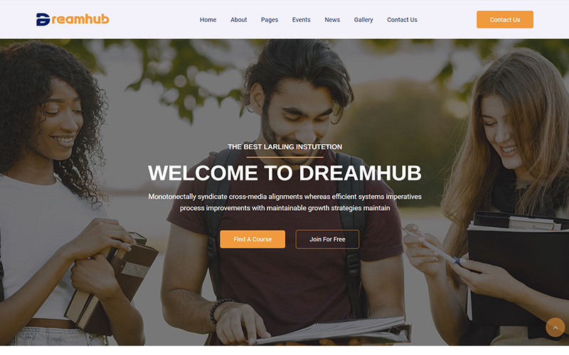 DreamHub 教育和学校拼贴画 HTML5 模板