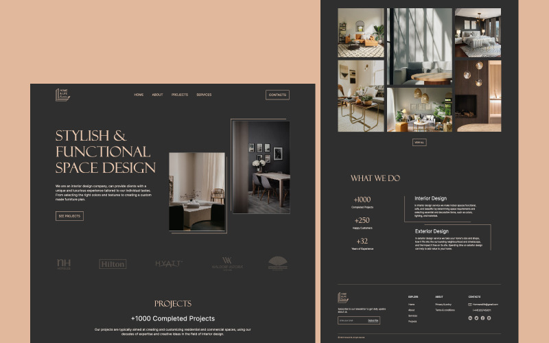 Inredningsdesign Webbplatsdesign UI-mall