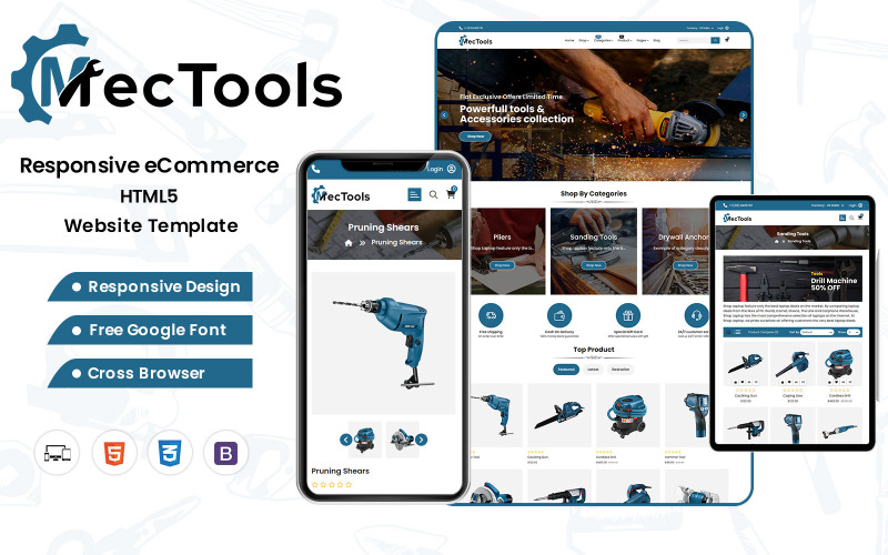 MecTools - Il modello Web HTML definitivo per gli strumenti meccanici