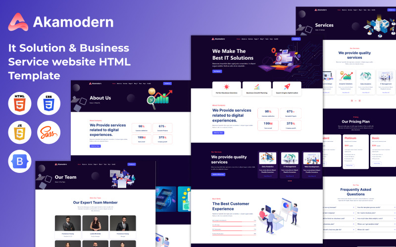 Akamodern — ИТ-решение и многоцелевой HTML5-шаблон