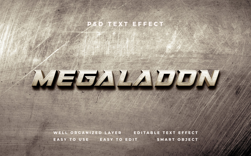 Efecto de texto de Photoshop Megaladon