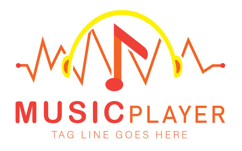 Szablon logo odtwarzacza muzyki — szablon logo muzyki