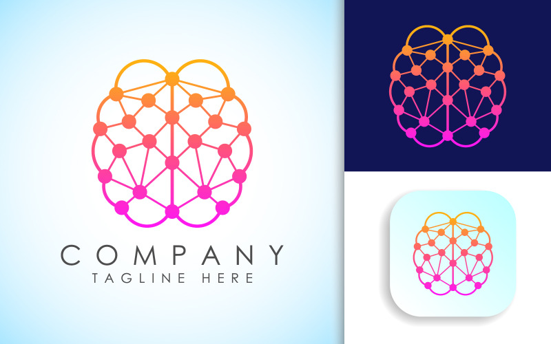 Conception de logo de cerveau moderne et simple3