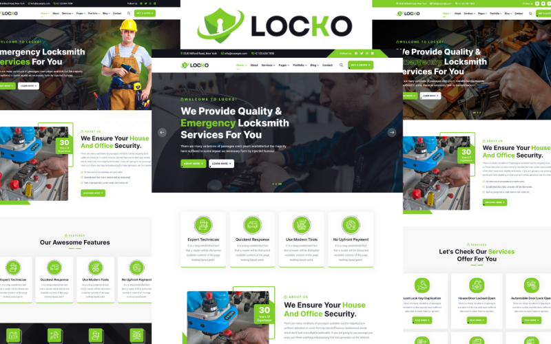 Locko - Låssmedstjänst HTML5-mall