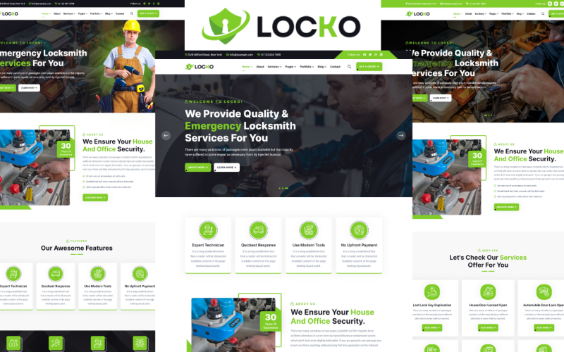 Locko - шаблон HTML5 послуг слюсаря
