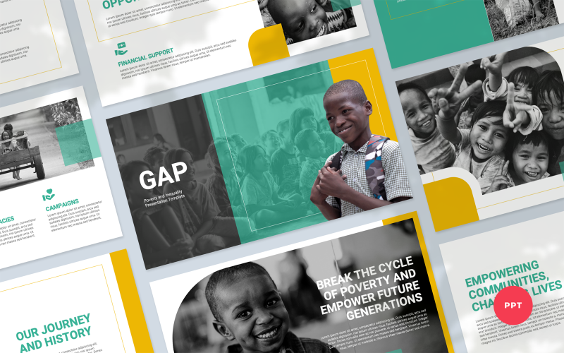 Gap - chudoba a nerovnost prezentace PowerPoint šablony