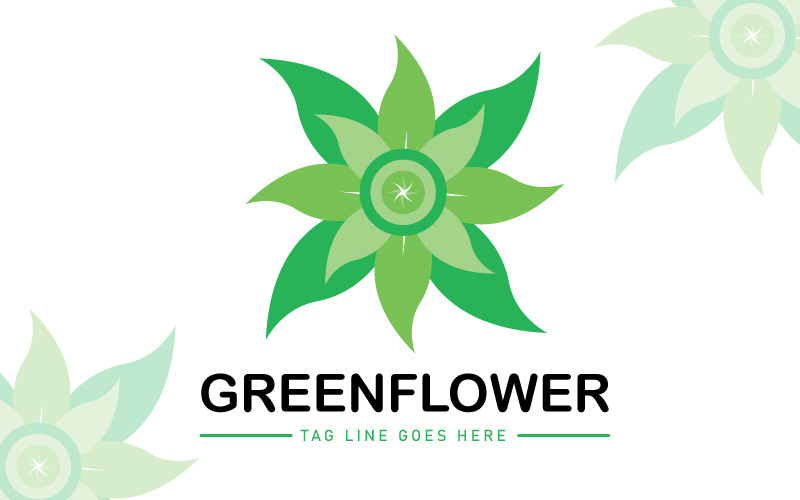 Groene Bloem Logo Template - Natuurlijk Logo - Agrarisch logo