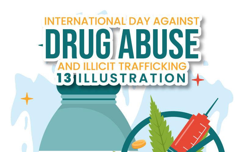 13 Illustration gegen Drogenmissbrauch und illegalen Handel