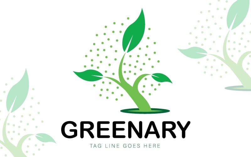 Modelo de logotipo Greenary - logotipo da natureza