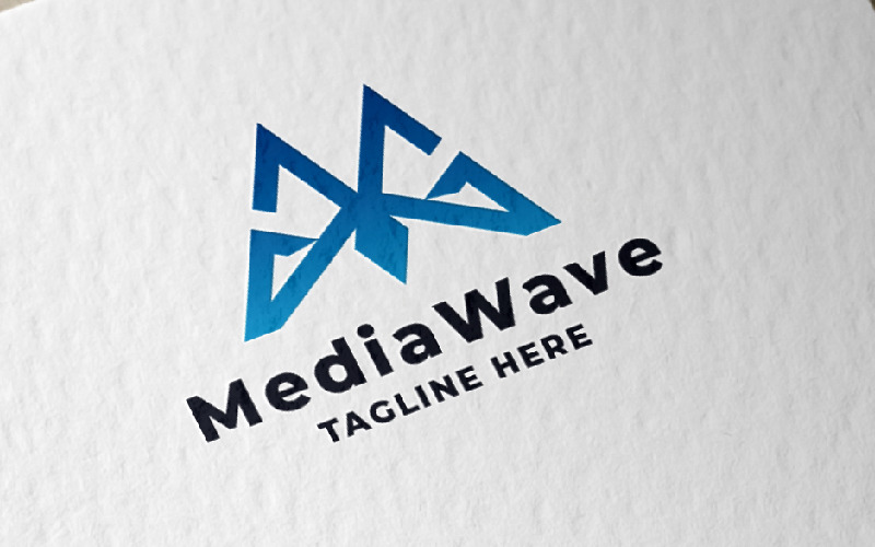 Шаблон логотипа Media Wave Pro