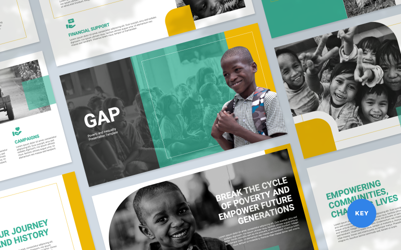 Šablona prezentace The Gap – Poverty and Inequality Keynote