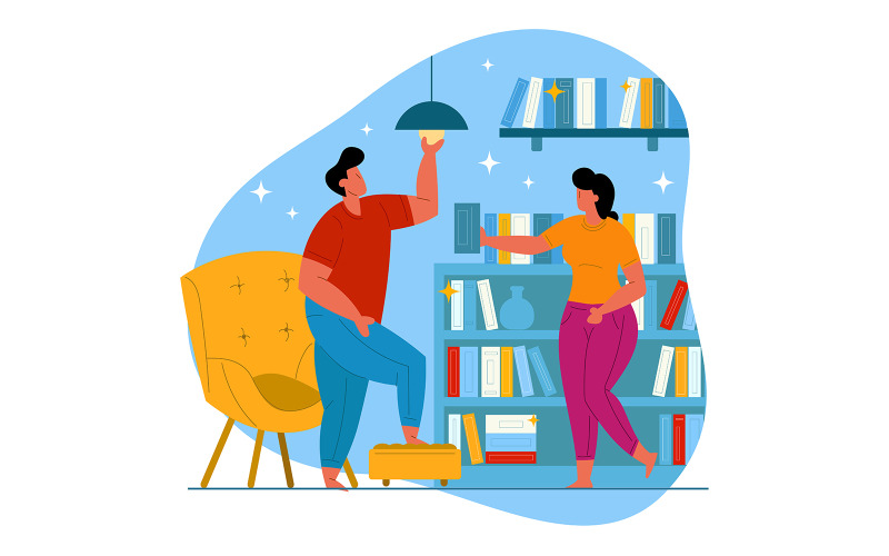 úklidový pokoj plochý obrázek